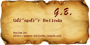 Gáspár Belinda névjegykártya